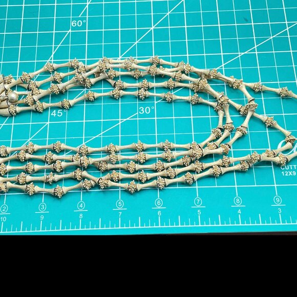 Vintage TRIFARI Electra Collection 5 Strand Metal Bead Necklace Gorgeous Gold Tn - Picture 11 of 11